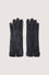 Hammered leather gloves with front cut
