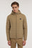 Padded jacket with hood in crinkle nylon