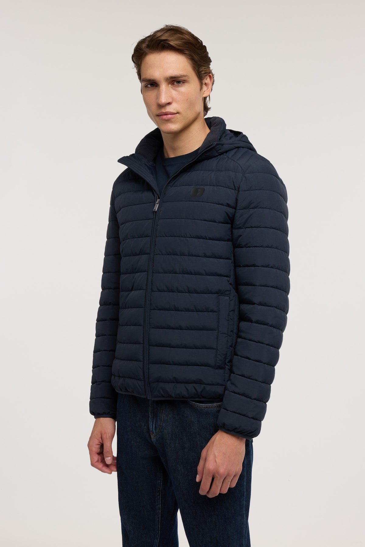 Giacca imbottita con cappuccio in nylon crinkle 1|767f04a609e6c3c251bd3f7a23a94bda40db2eab5b5278f6750ce73299d421e6