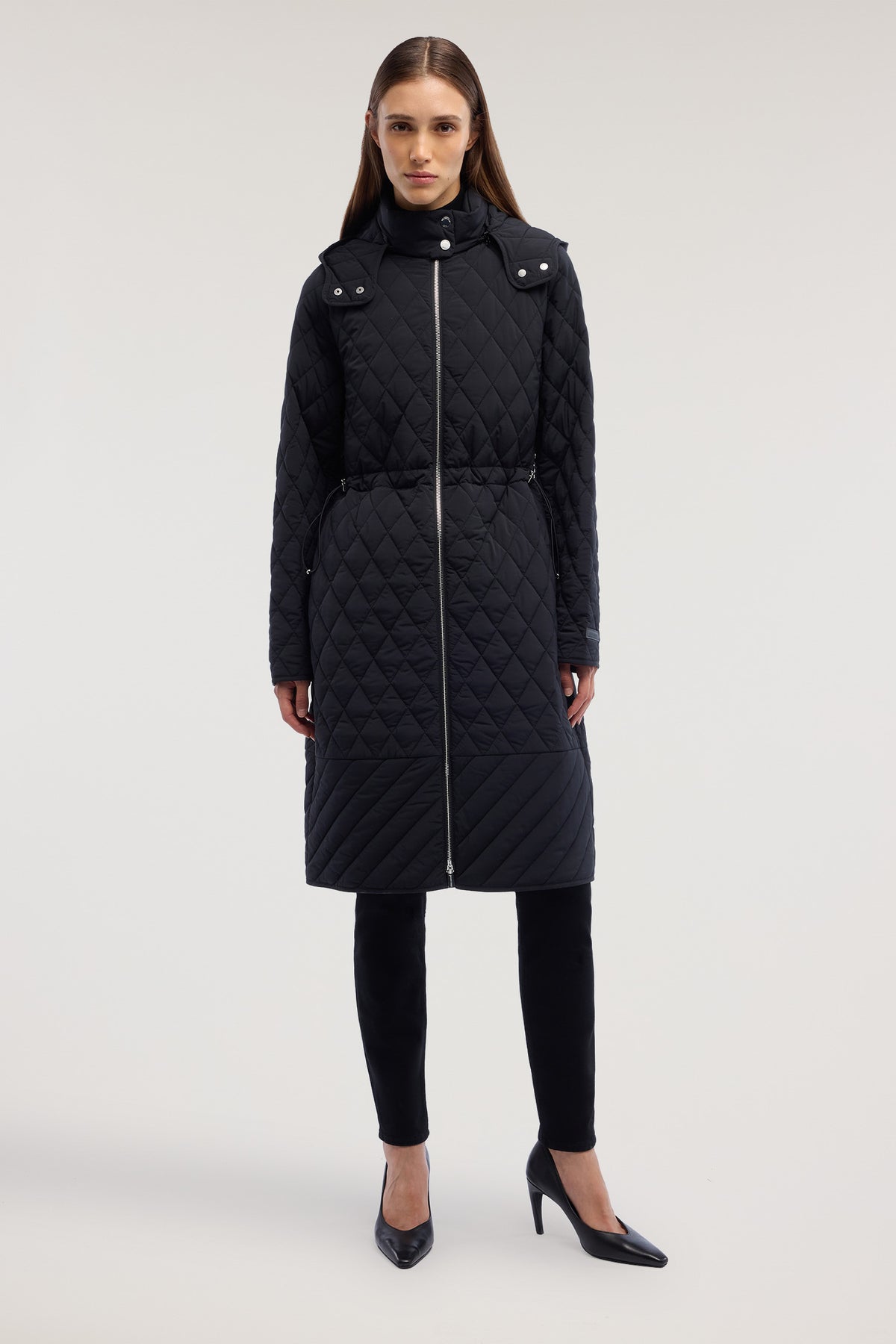 Piumino lungo trapuntato in nylon opaco 4|beeb5e66ec985fce9cd37691153e35293a5c715604ec5345de2607ef5ee1ed5d