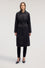 Padded trench coat with double buckle belt
