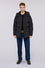 Padded hooded jacket in laminated nylon