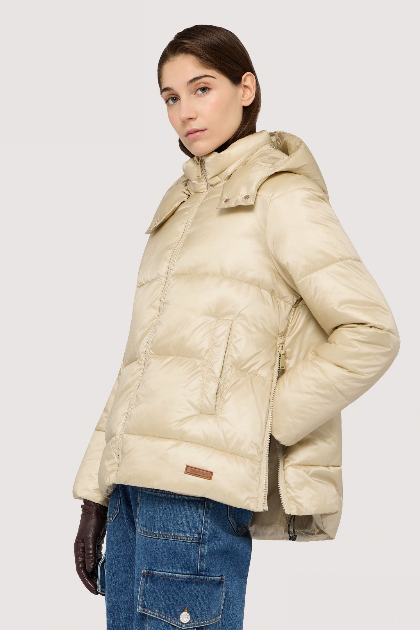 Padded jacket in glossy nylon – Trussardi - Main Image