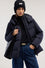 A-line padded jacket in iridescent nylon