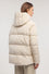 Wattierte A-Linien-Jacke aus schillerndem Nylon