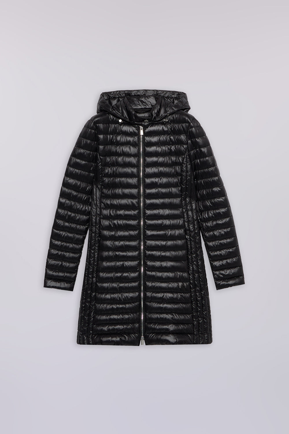 Giacca imbottita lunga in nylon lucido 5|ed2b89bd84f89d477e2870ee0d892306d32f2f77272e2514b839f8ec9ea436db