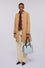 Matte nylon quilted trench coat with details