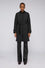 Matte nylon quilted trench coat with details