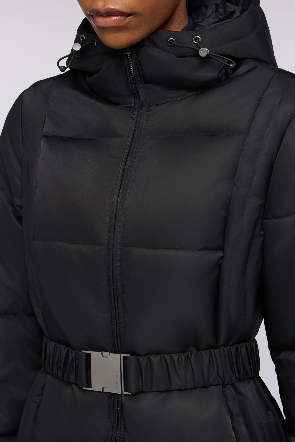 Giacca imbottita lunga con cintura 4|4d8a6988565cb5fa8c8f4281b283c3aa2c3f3455c5052bf178fab6fb9d46095c