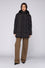 Padded nylon hooded peacoat