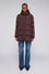 Padded nylon hooded peacoat