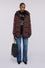 Padded nylon hooded peacoat