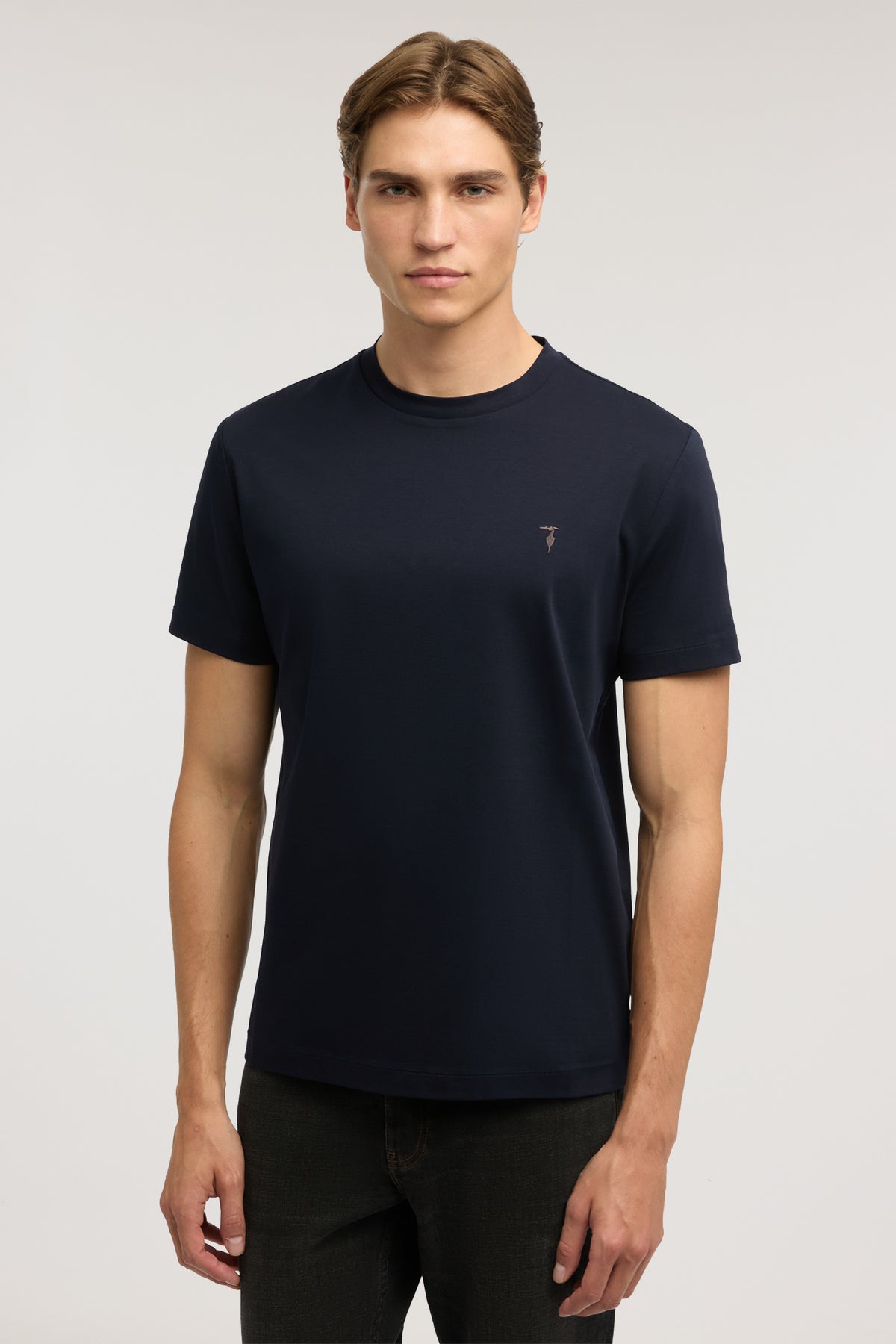 T-shirt regular fit con ricamo in cotone mercerizzato 1|d611a79b84dd91b0de79bd2b42e22dd4f106fe3226da5bfabef07622efaac4ed