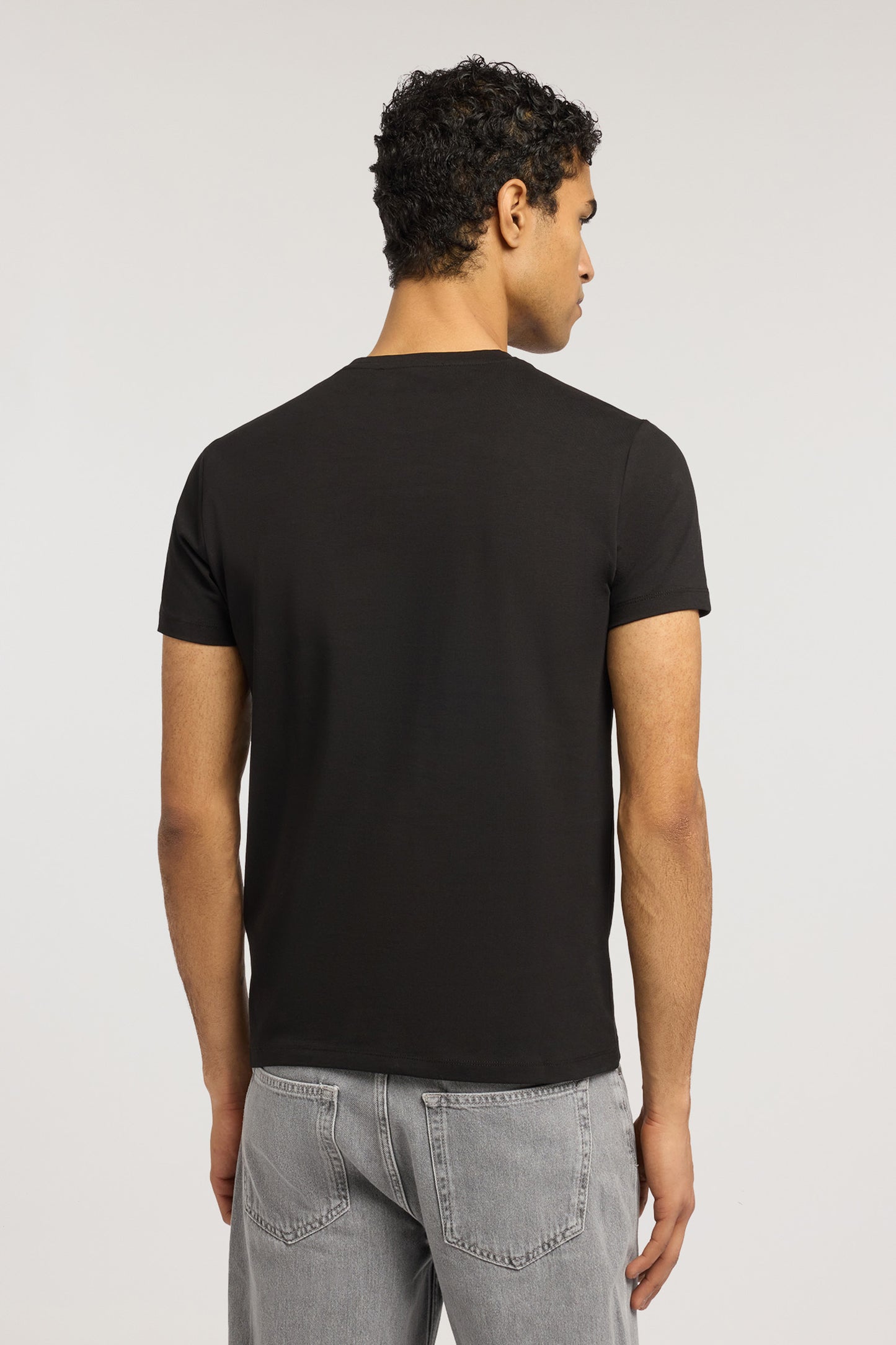 Slim-fit stretch jersey T-shirt with embroidery