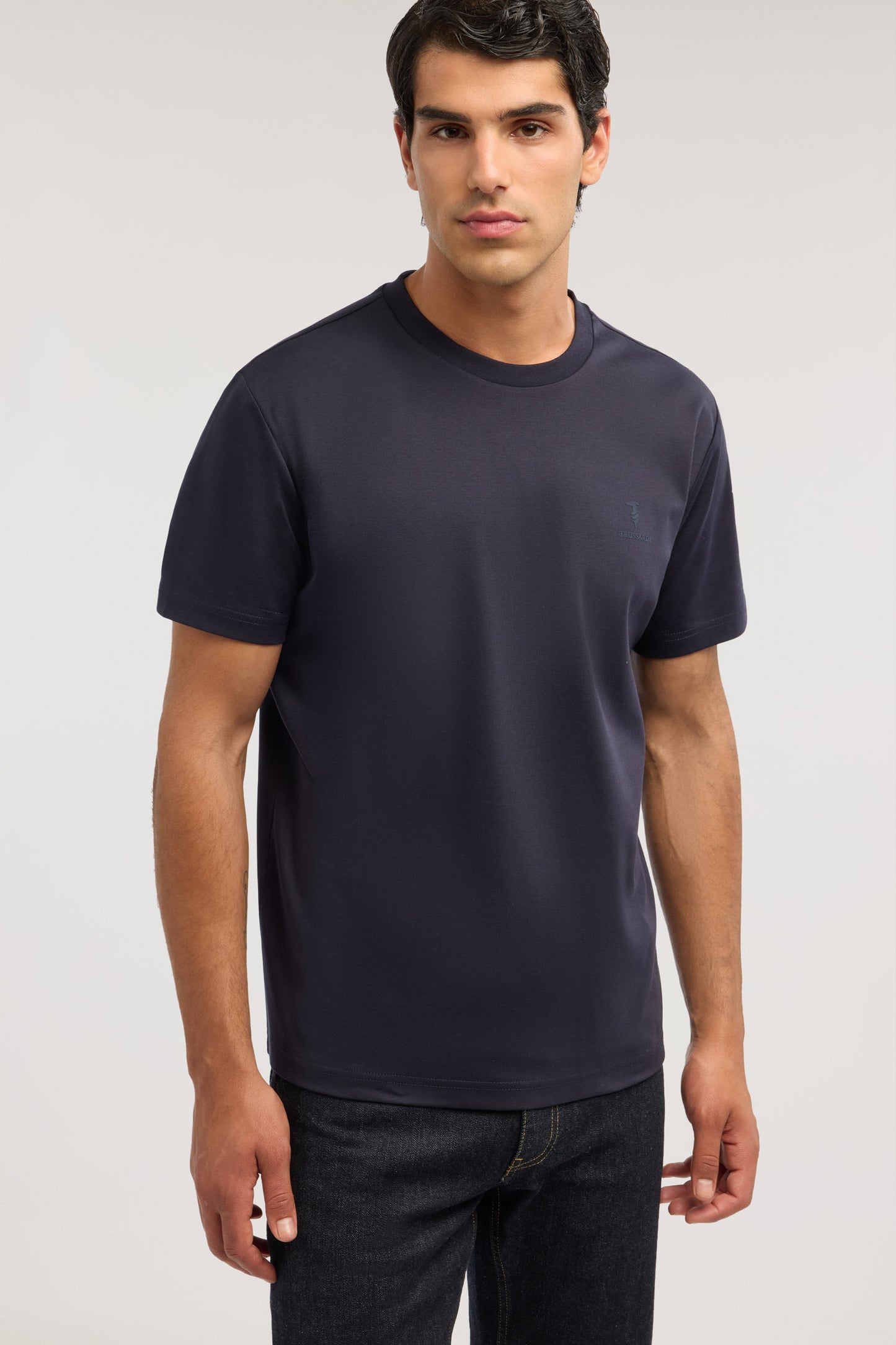 T-shirt regular fit girocollo in jersey mercerizzato con stampa levriero puntocuore 2|0e47989a369924209af0867100d882576592a7c11d1f883ed65587ad30e5a374
