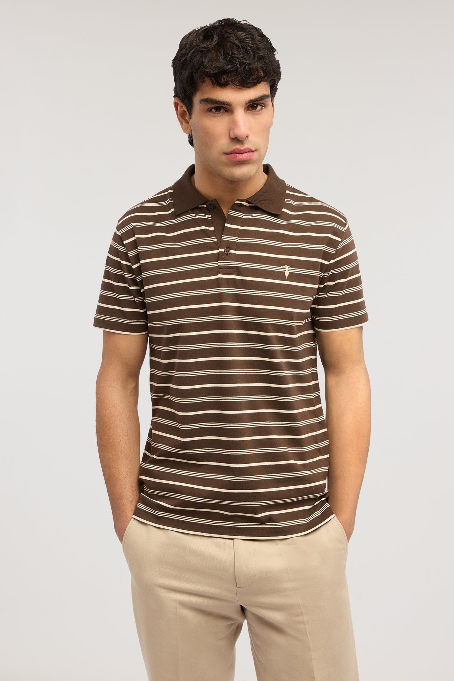 Polo regular fit in jersey a righe 1|535b8e8b794da4b140075f255bc46f05ac5e965700ae7b93d7f8093daa965eb5