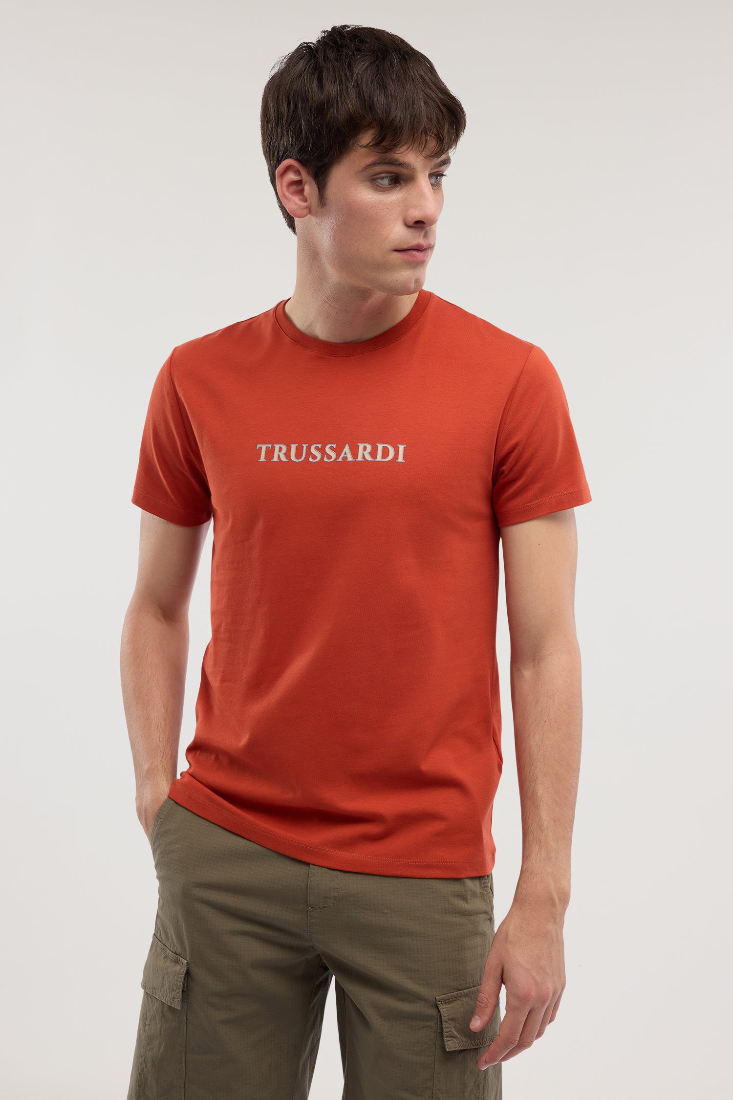 T-shirt slim fit con stampa in jersey stretch 1|fc1b4745f4cc55ce1d82501443b52489beba45dceee00c393bf0c456f0375781