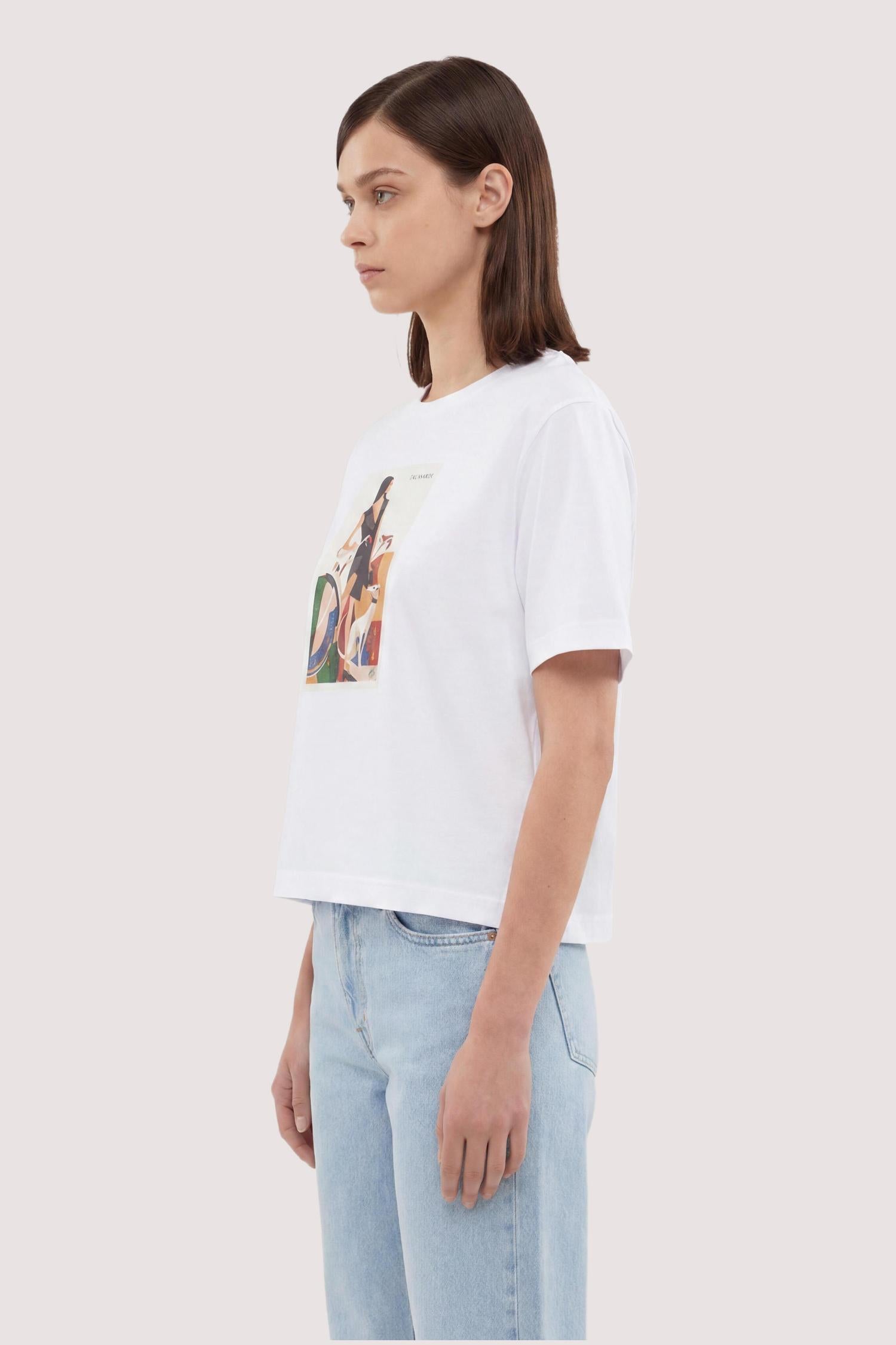 T-shirt boxy con spacchetto e stampa 5|4eb7d818570ca8586b0d951f4c20938930c5665f50fdfbd0cf8cbe214e1f5909