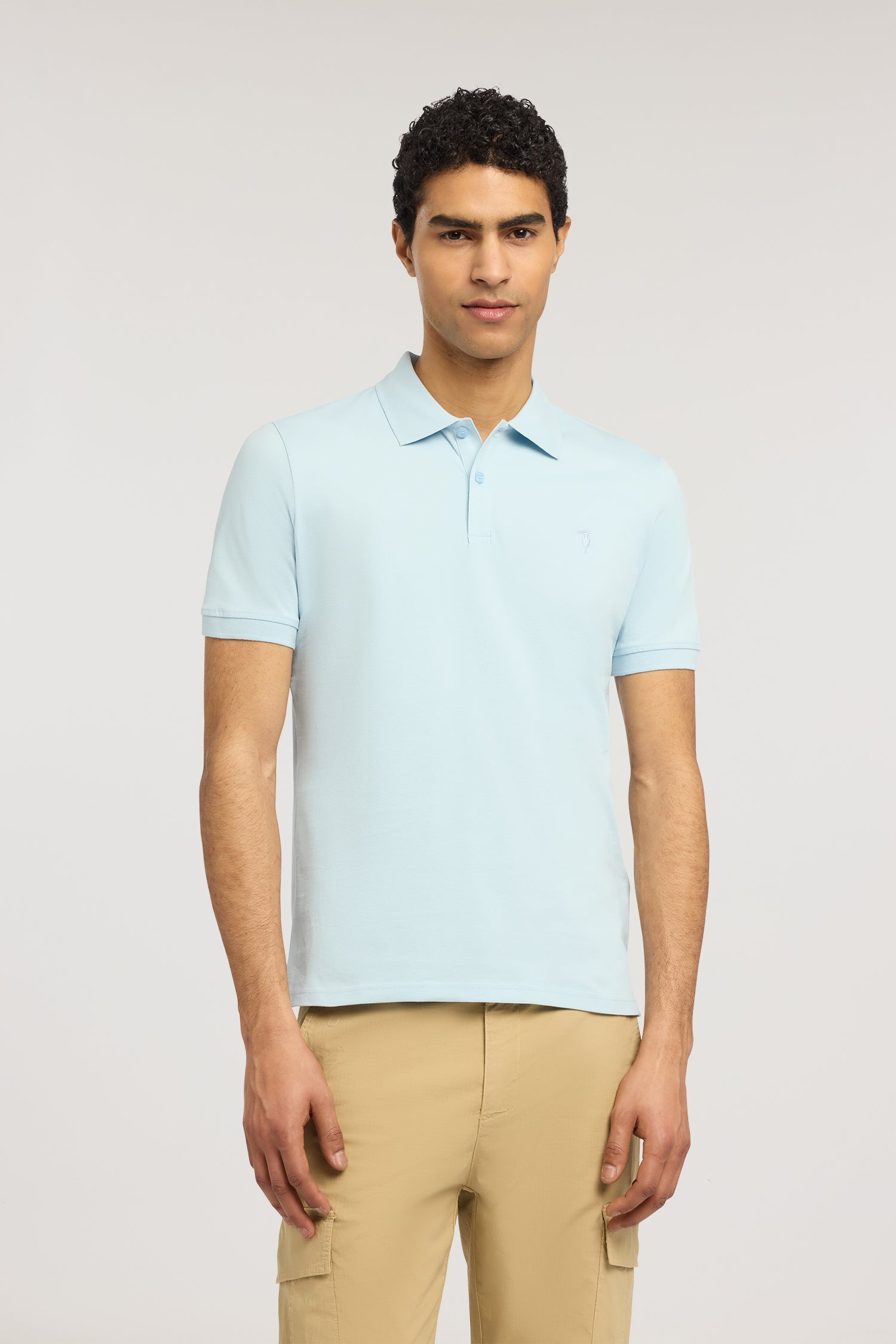Polo slim fit in piquet stretch 1|9cca74b7b1f0162917872cb1cdec621bb15a1a8d244e294314688df6f1cffc3f