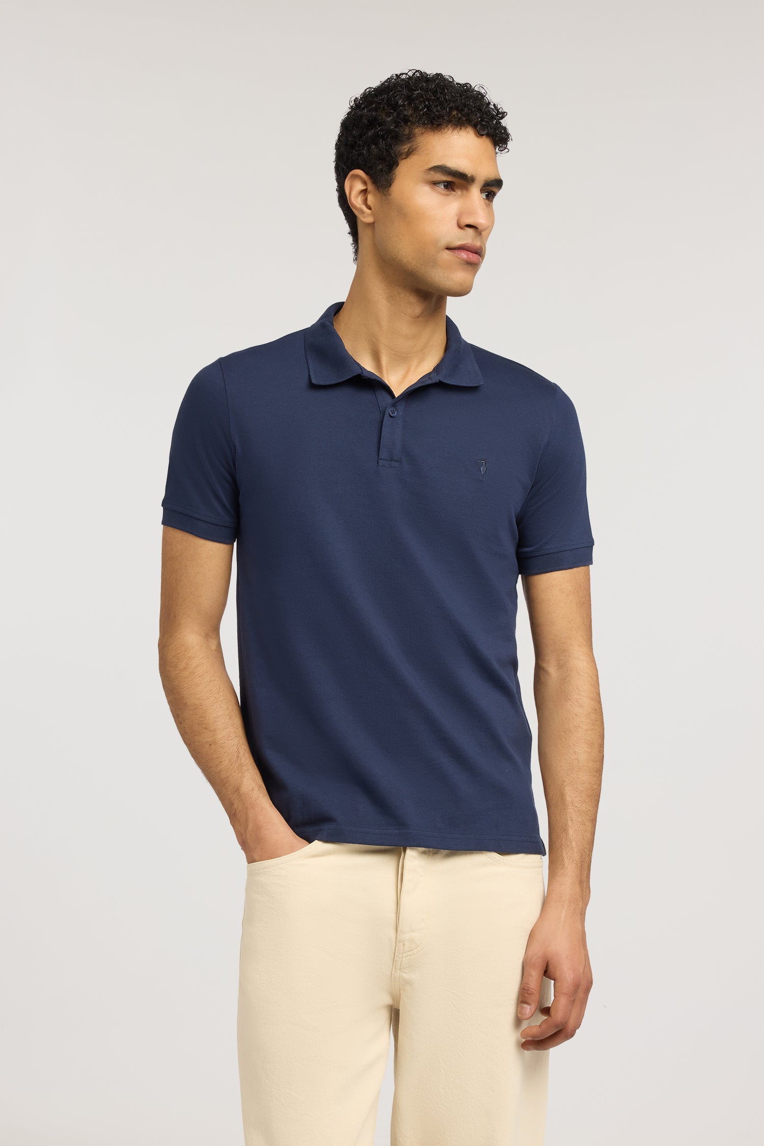 Polo slim fit in piquet stretch 1|cb9665cdae1af24e6b87a96dd27cfa84fb27b26ce4747ccd45e4974939b8ca63
