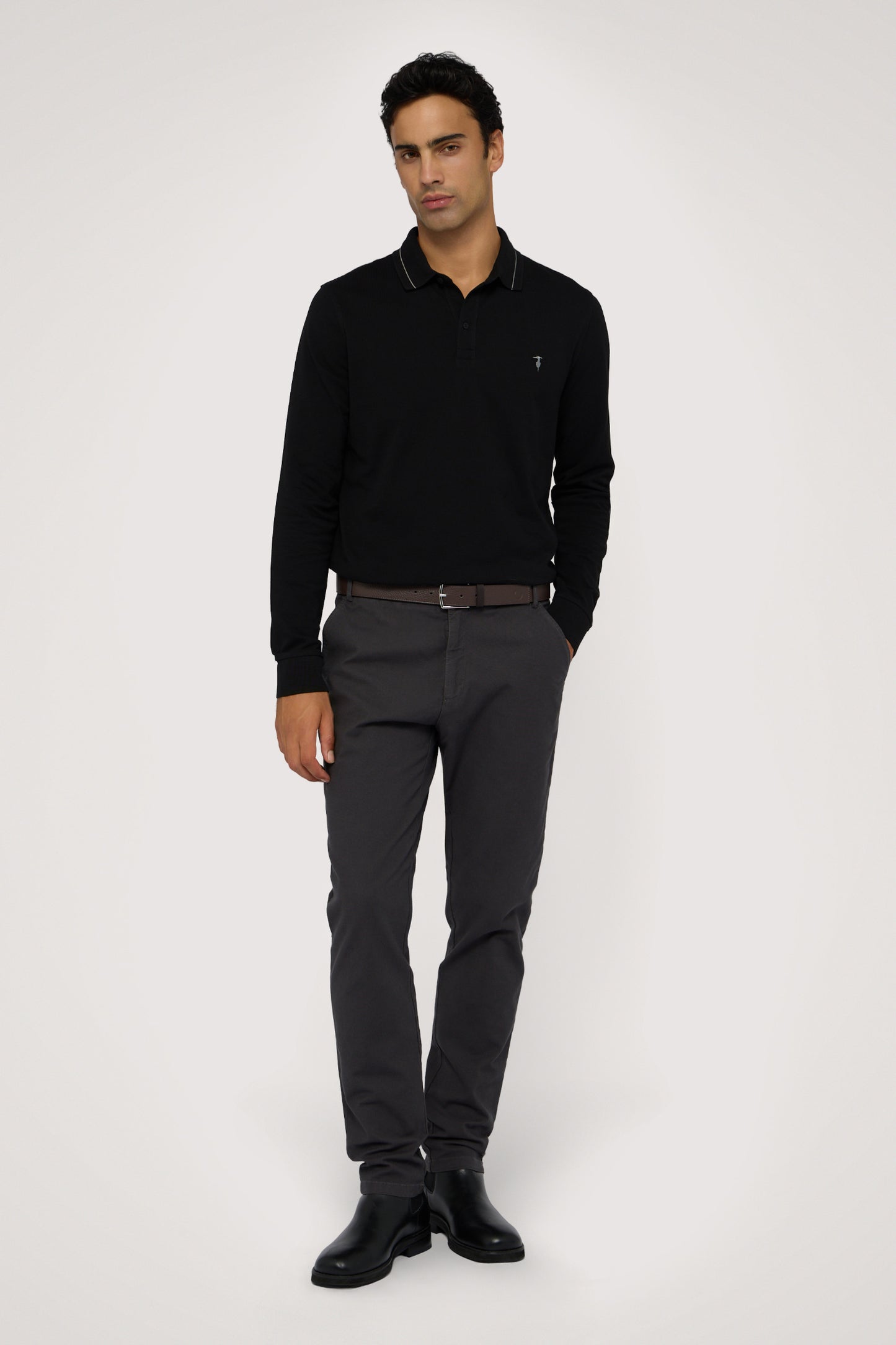 Polo a manica lunga regular fit in piquet 4|8badf14f8724c8eb286bba589afac0d0b1df4b6b72f46d568a650cd6dab0d459