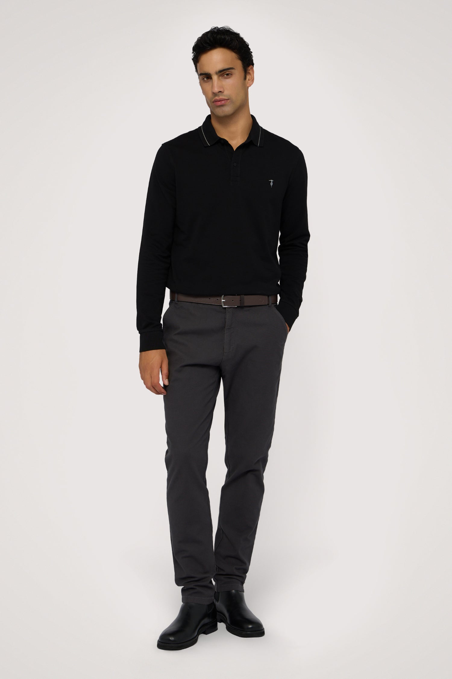 Polo a manica lunga regular fit in piquet 4|8badf14f8724c8eb286bba589afac0d0b1df4b6b72f46d568a650cd6dab0d459