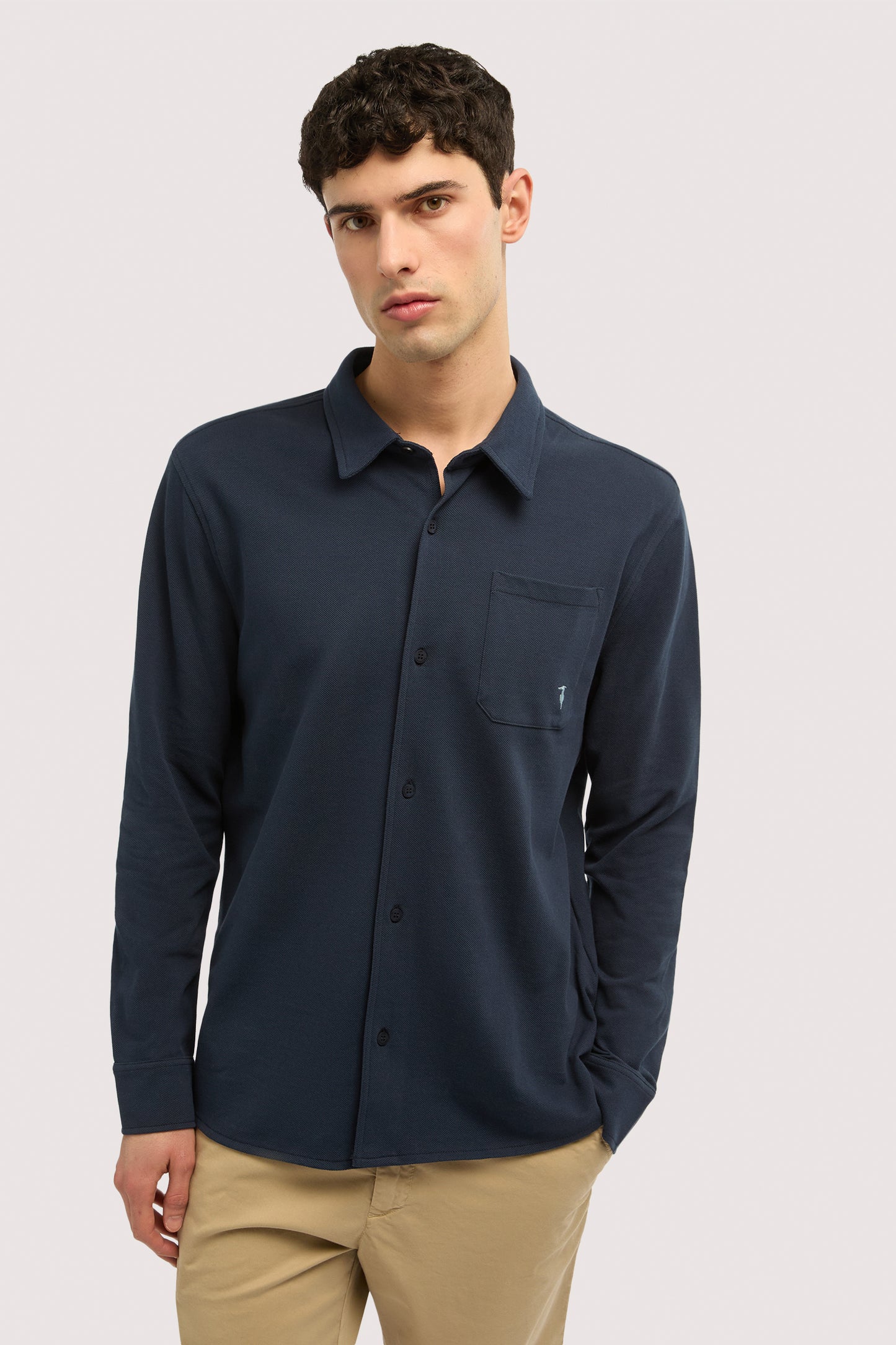 Camicia regular fit in jersey piquet 2|0b5b996b3f1237c0a529164ae04547e2056d48894a6a5b5bc9247056324e15cf