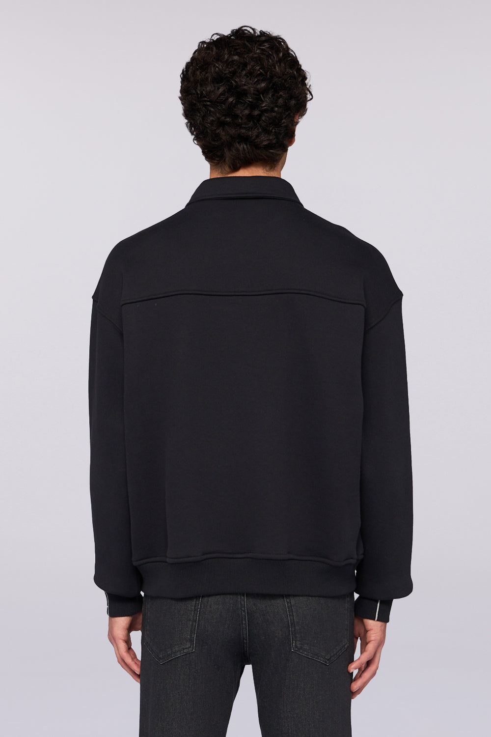 Felpa con zip e collo a camicia con stampa 2|eafbce19e32fccc7a56816971000132947c3a59a1a49fe6c496f99448490de1c