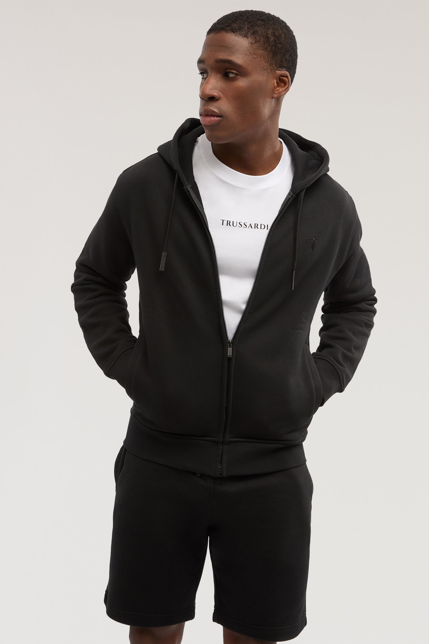 Felpa con zip e cappuccio in jersey 1|2cb0b952a9718b27ad6a19fa9498e554e62a30c0fc7b435e74a0d71dd092da52