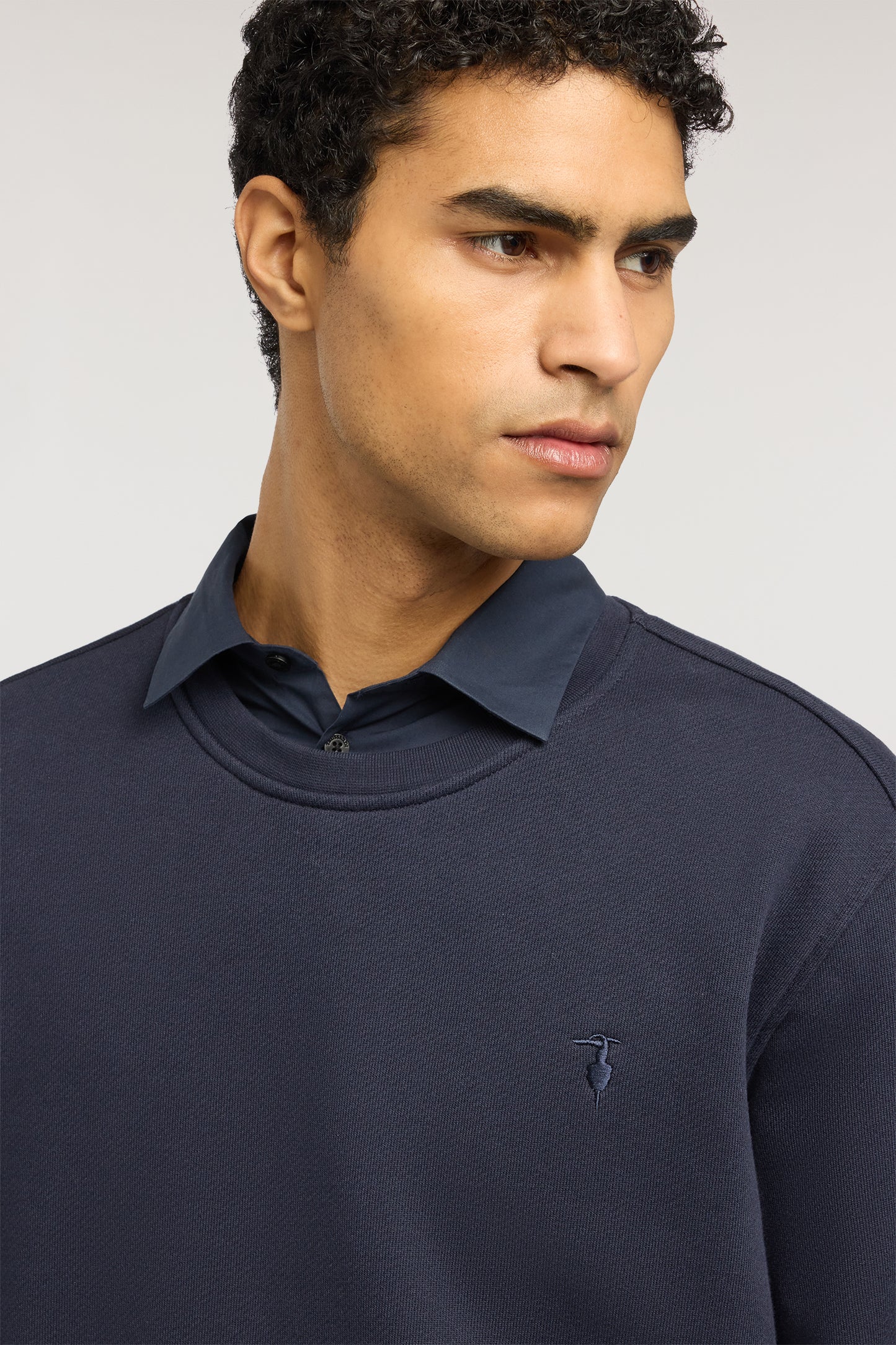 Felpa girocollo in jersey con ricamo 1|f629dde466f7cef53e9cc9293a8d80893051796c74cc06db3d21f2e09230fab7