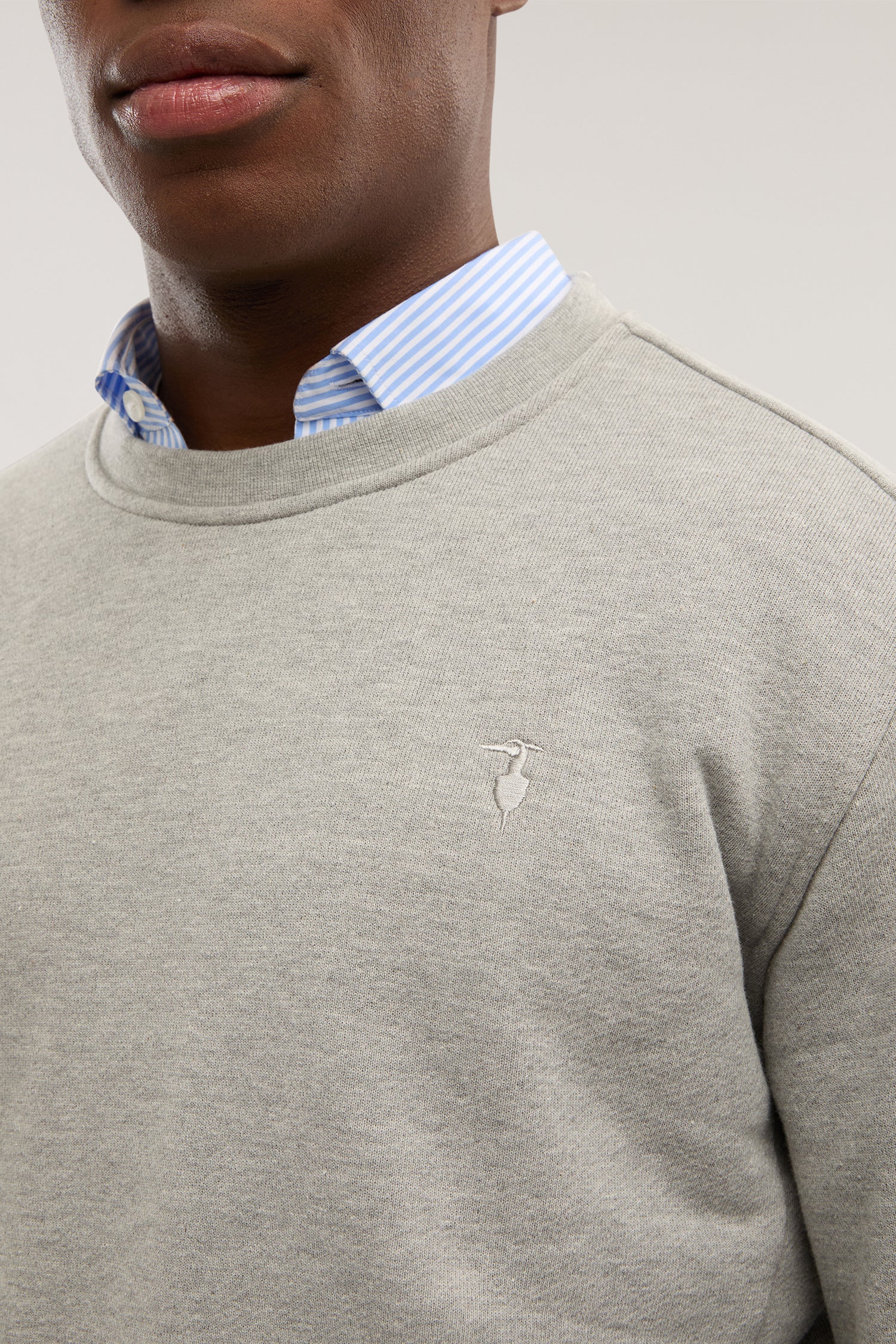 Felpa girocollo in jersey diagonale con ricamo 4|2a6d3549947f1e5612c2a22a527981ae92175ab23328aa13b72799dd769eeacd