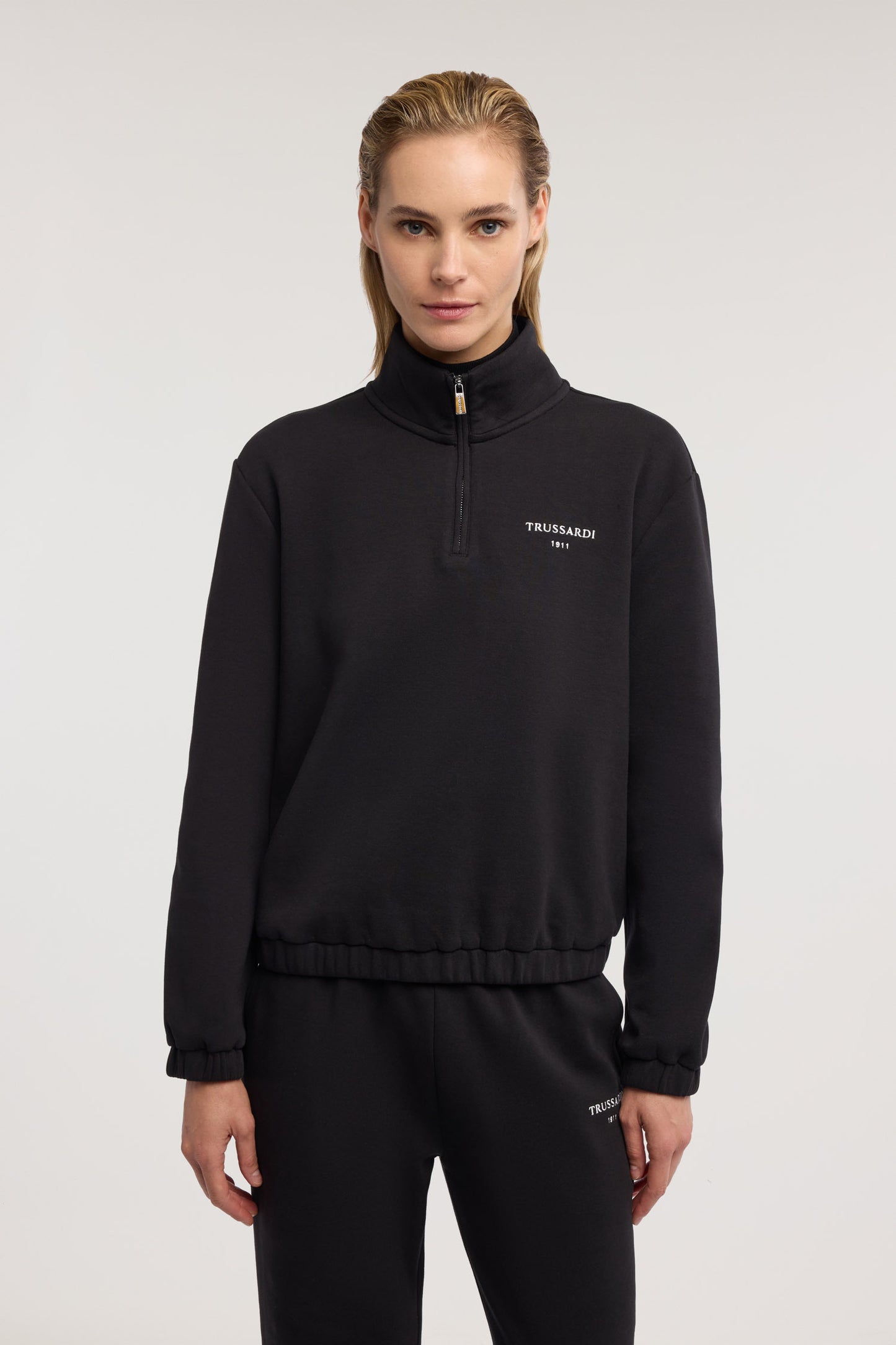 Felpa con mezza zip in french terry 2|e51ee0859191b13a7c2629df805cc520d7244ab63f2f176004dac466dd0f273e