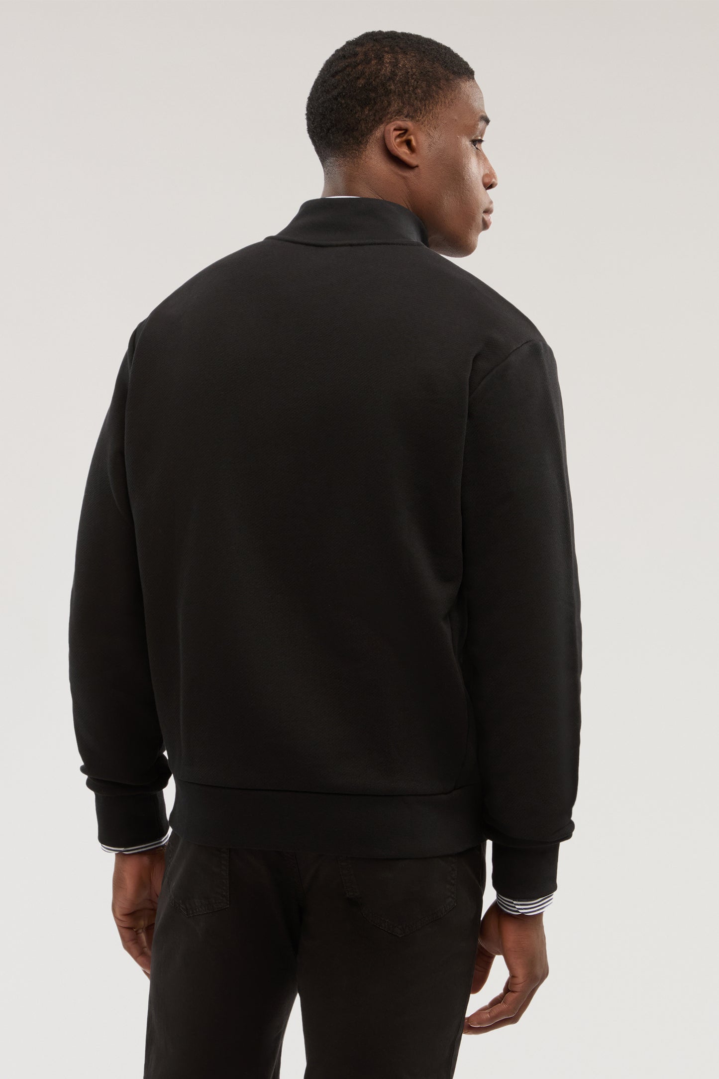 Felpa con zip in jersey diagonale con ricamo 3|eb84115316e7f6bd3944ea26f95f9d8effffaf90edfcfb07cea1f0e5304e57e0