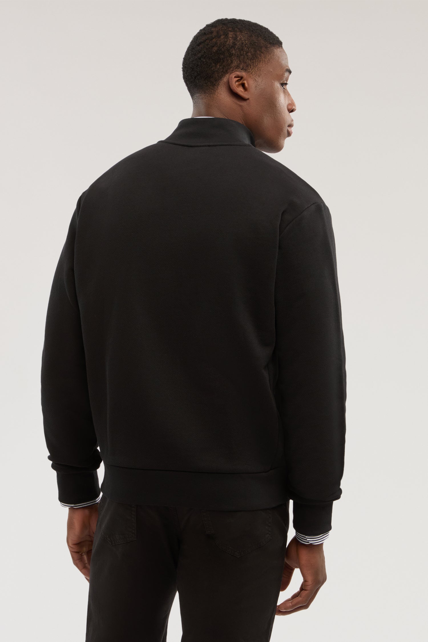 Felpa con zip in jersey diagonale con ricamo 3|eb84115316e7f6bd3944ea26f95f9d8effffaf90edfcfb07cea1f0e5304e57e0