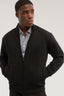 Felpa con zip in jersey diagonale con ricamo 1
