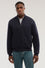 Felpa con zip in jersey diagonale con ricamo