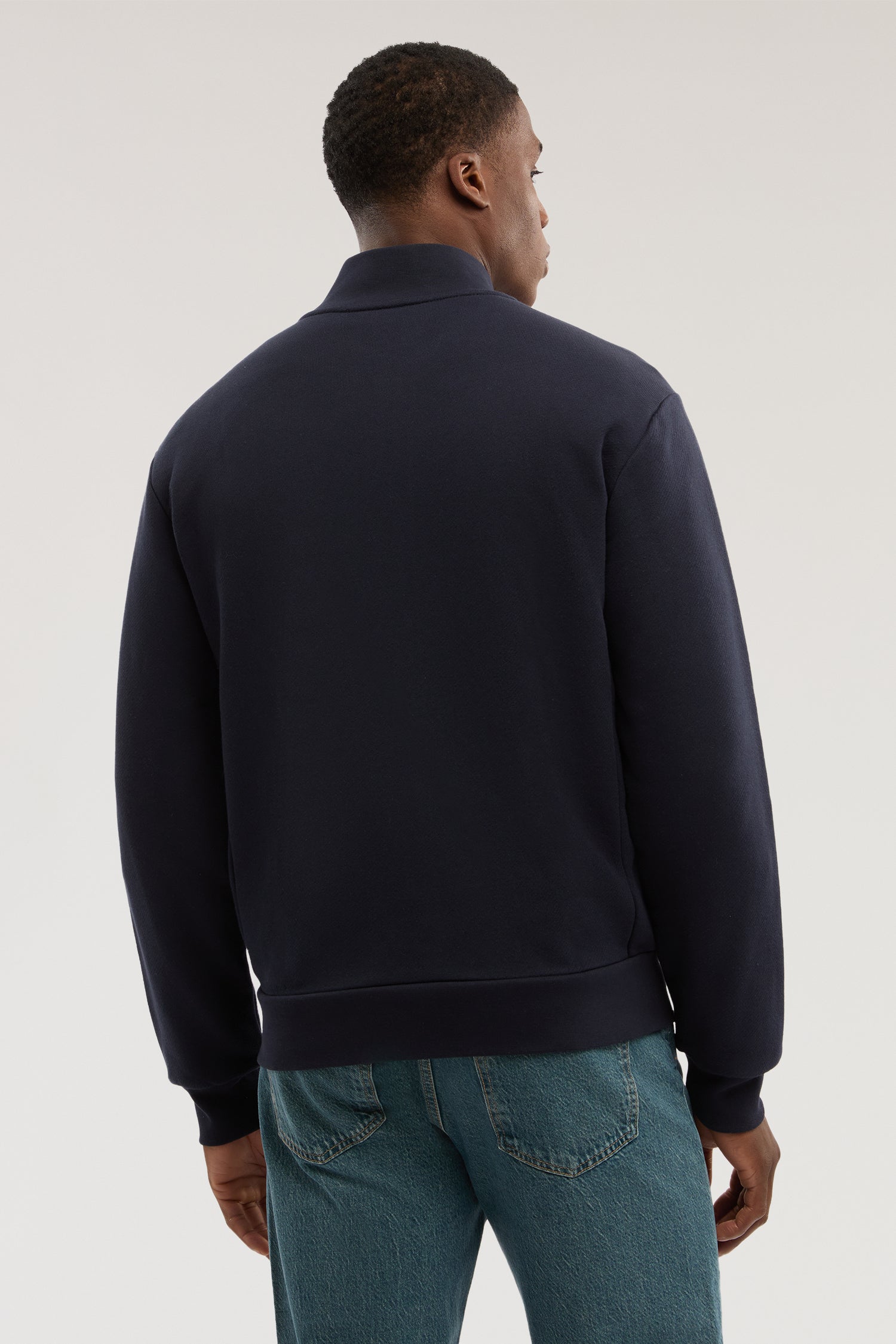 Felpa con zip in jersey diagonale con ricamo 2|5d893e81bd19e4e814c9ef8ba9440b2d0dfd6f78c763b58758022fc8cea77814