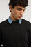 Sudadera de cuello redondo en jersey diagonal con estampado