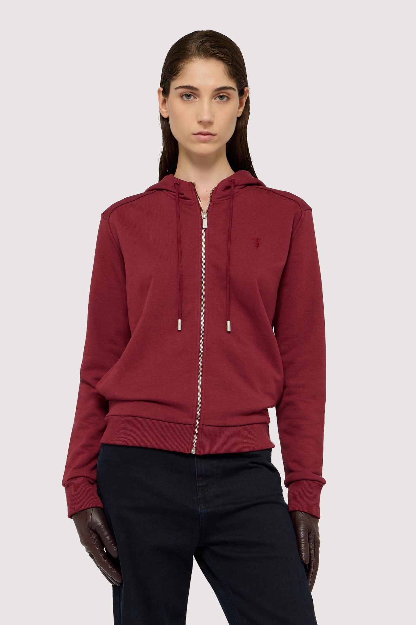 Felpa con zip e cappuccio in jersey fluido 1|c2b16d875394ce111d3e6ed72962c62dc1aaf6c4693c7fd561f44dd36af7b2db