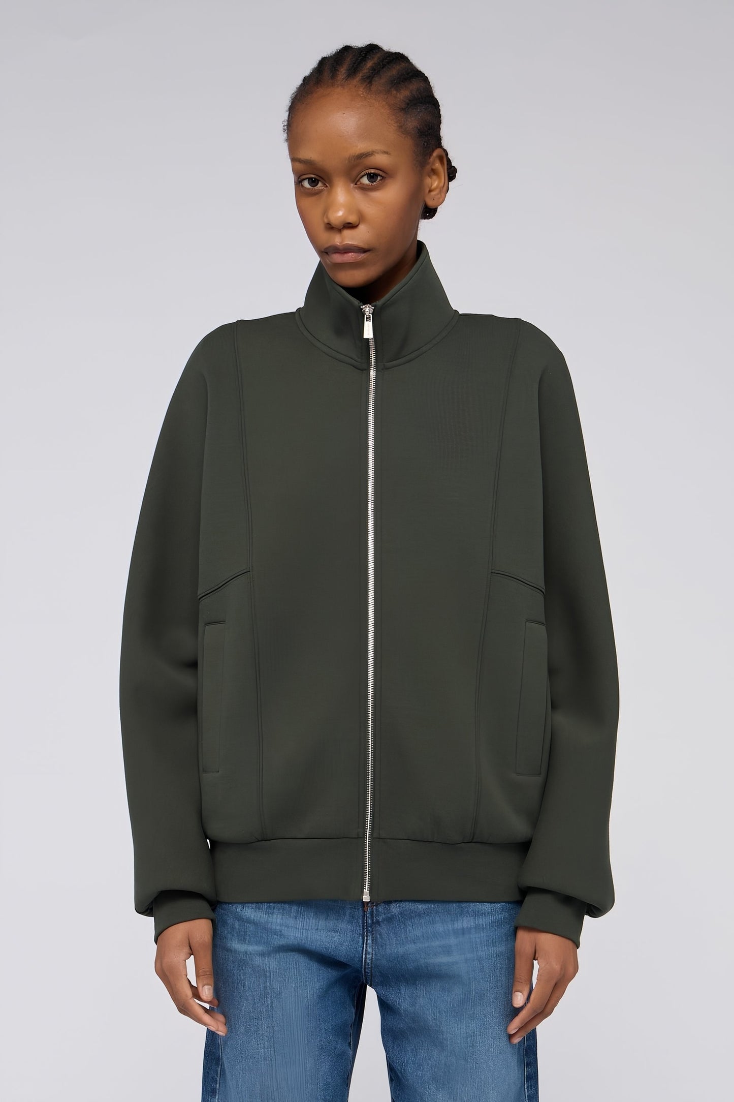 Felpa con zip in jersey effetto scuba 1|cb2ca38d8b82748d82aa627371d34415d8b9aacf3aea5ae04fd6b76420d30f07