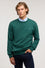 Crew neck sweatshirt with embroidery in brushed fleece