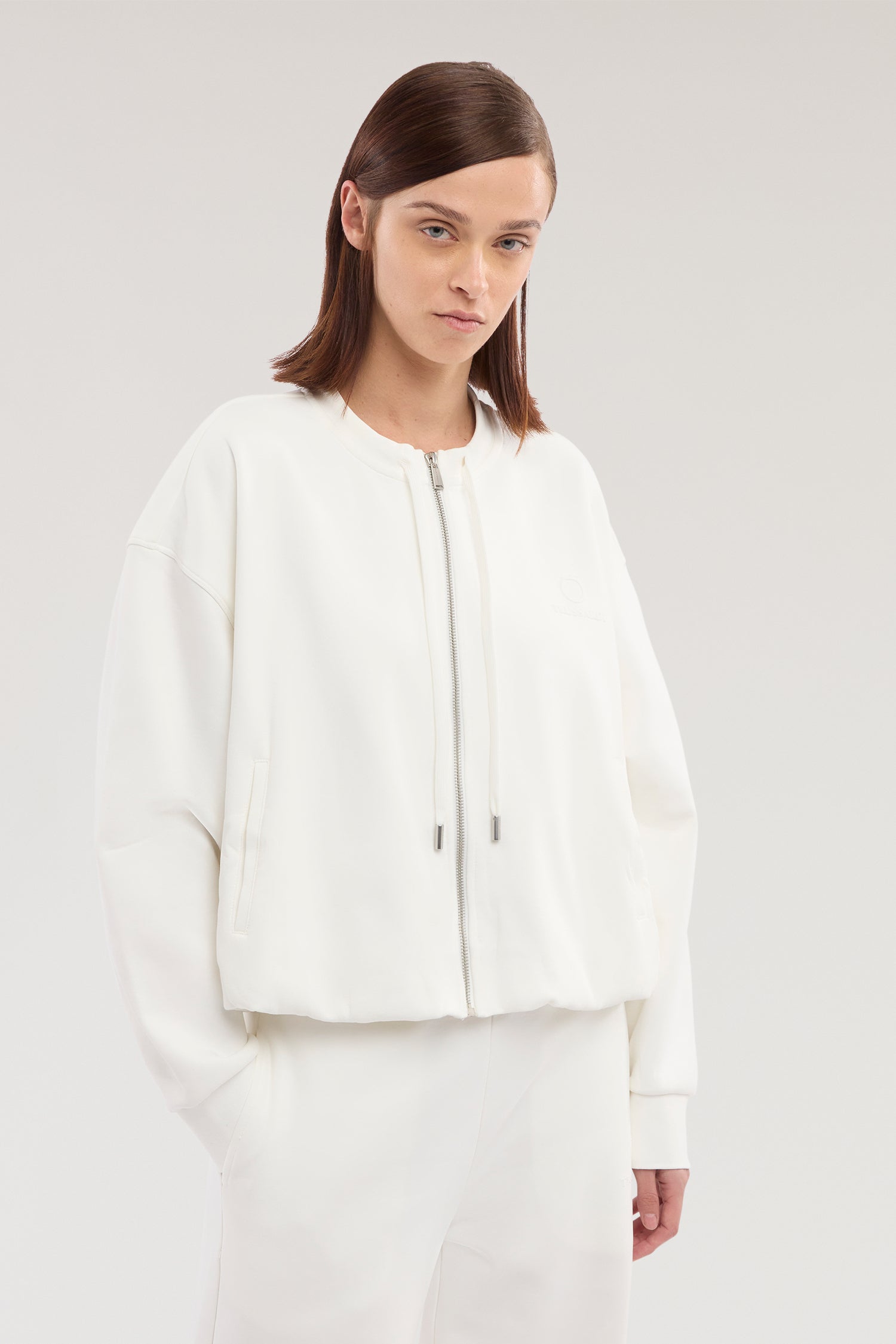 Felpa con zip over in jersey diagonale 2|fe43b27bee020d7b047591bc91a2ff024b4042c994c00d9c81b62d093f5d656d