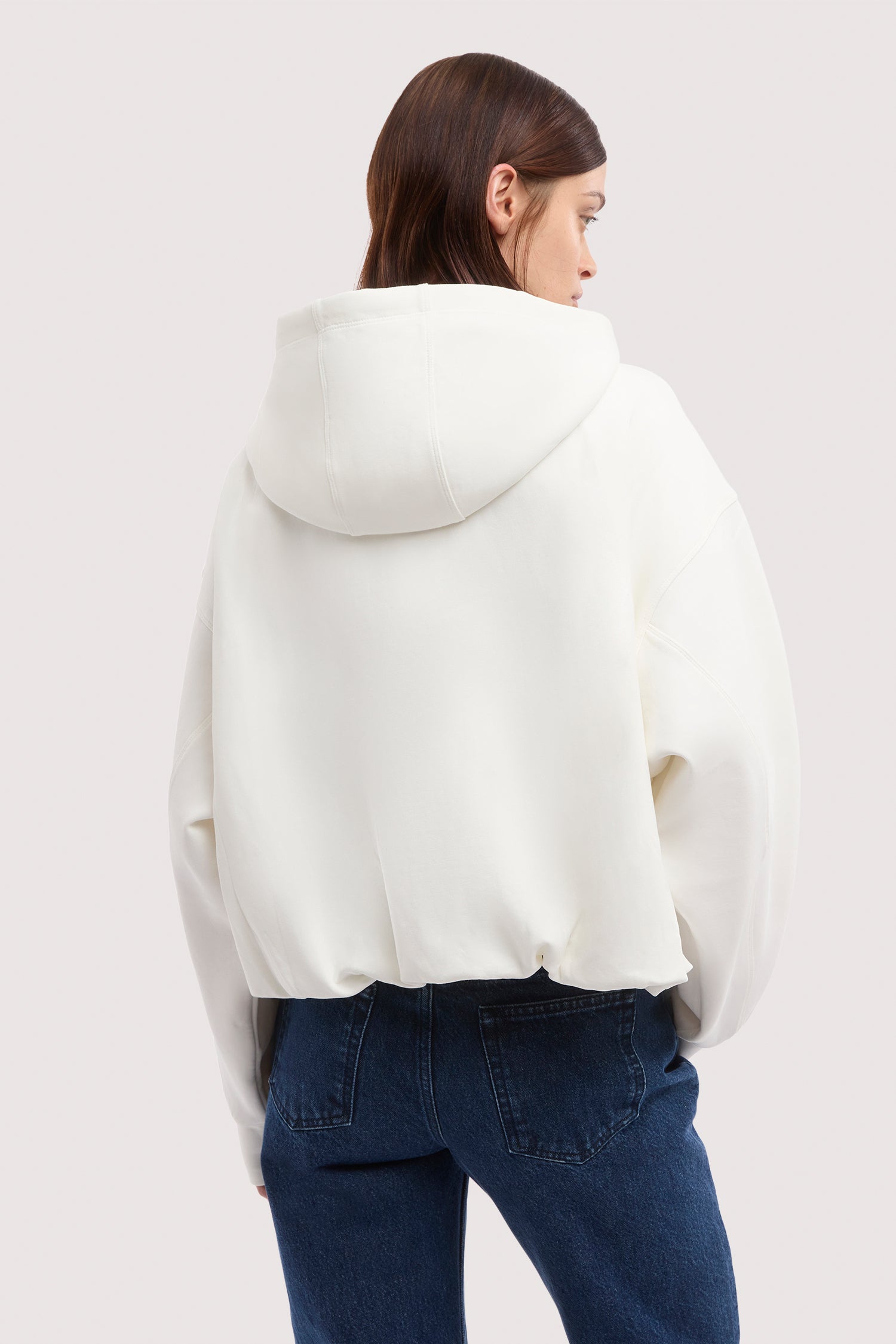 Felpa over con cappuccio in jersey diagonale 2|43def44defd7a51cd0bab738b07f6d25782ee118efa1fc870ad715e83ce5f057