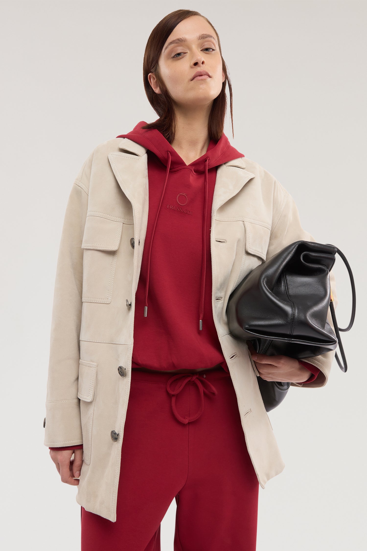 Felpa over con cappuccio in jersey diagonale 4|6d80ca6fbe8f0372f9e481599d49980d60feee93f1aaaa795863ff900c06beb9