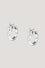 Silver-tone stainless steel earrings