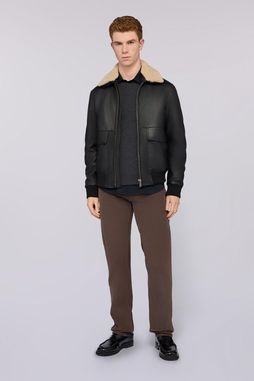 Maglia girocollo in pura lana piquet 4|485ce34af908fc9809a17e57ff74c695b483050a6027c5b9f7c7829f3a7ad394