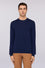 Pure piqué wool crew neck jumper