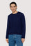 Pure piqué wool crew neck jumper