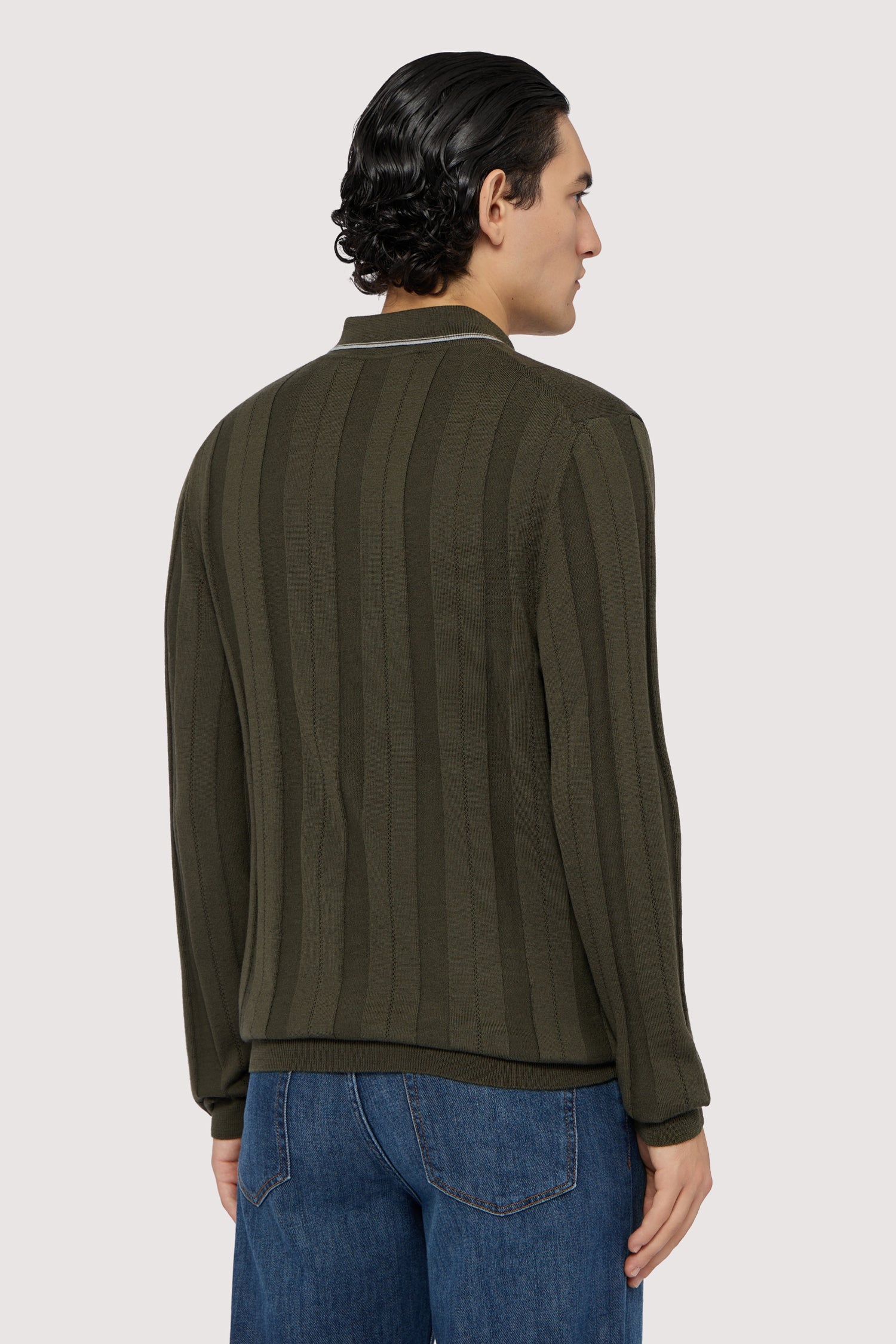 Polo a maniche lunghe in pura lana a coste 2|71f905ff962922a92247311f9b969ef33de18dbb248a4bee7212cf48041d0980