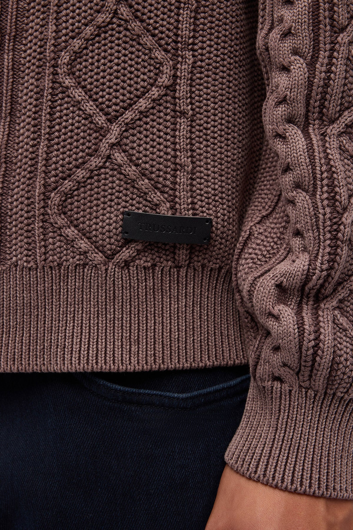 Maglia a trecce in cotone effetto used 3|a75f98642c04e6407dc4484145565f10ee4fce576c1eecfa1aae93ce6c792a3e